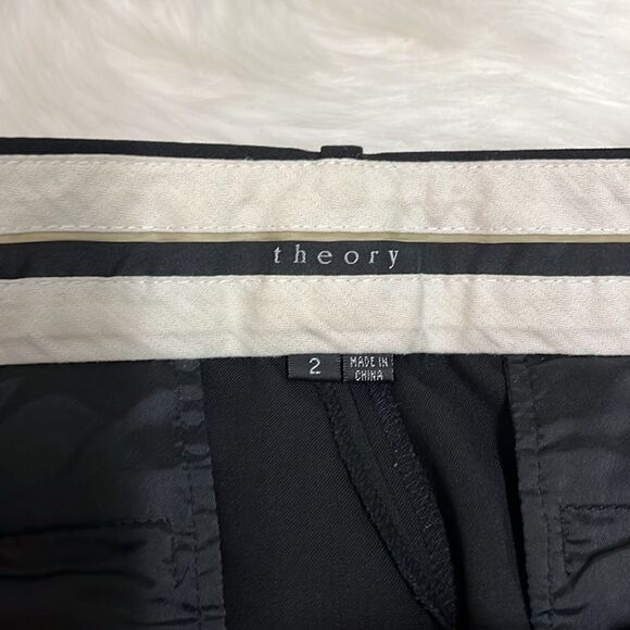 Theory Black Low Rose Wide Leg dress pants Size 2 B18 - Picture 4 of 7